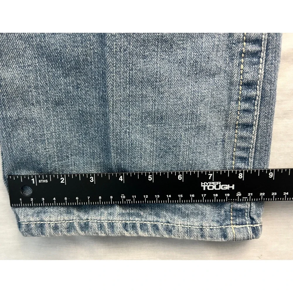 Montero Jeans Mens 36x32 Blue Distressed Ripped Straight Y2K Denim Flap Pocket